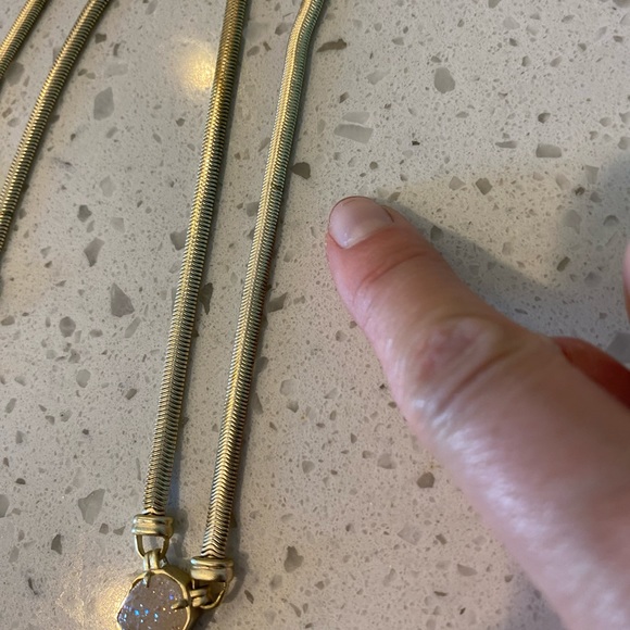 Kendra Scott Starla Necklace- Gold with Iridescent Drusy - Picture 5 of 6
